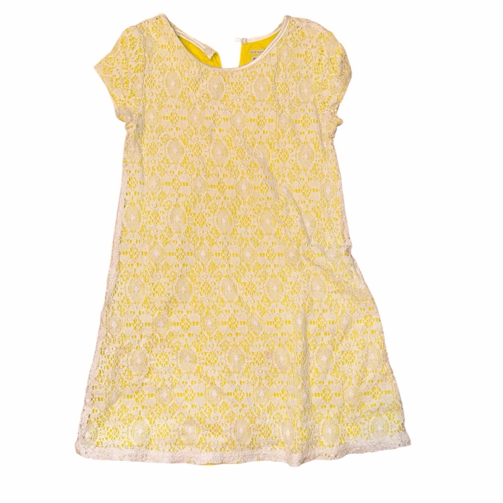 Old Navy Yellow Lace Overlay Girls Dress